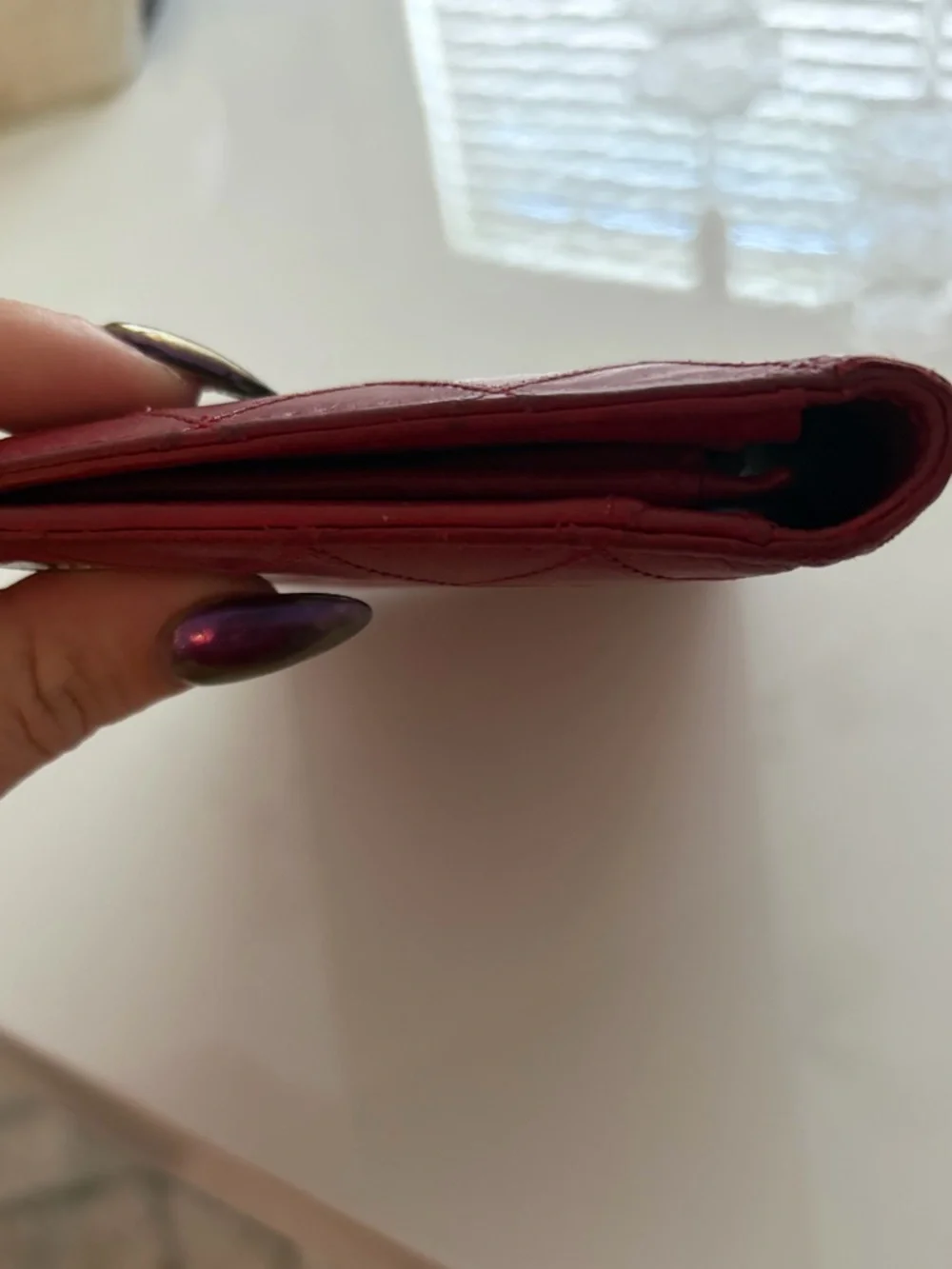 🖤 LOW START CHANEL Red Quilted Wallet | Classic Lambskin | Authentic 🖤 - Picture 8 of 10